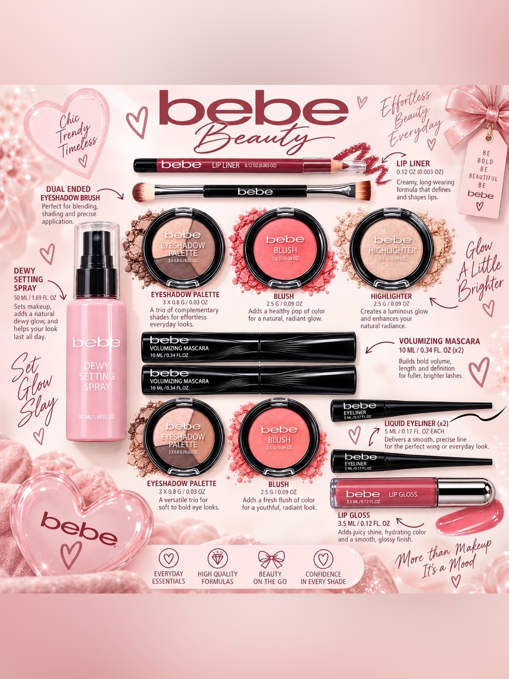 Bebe Pink Beauty & Makeup Bundle